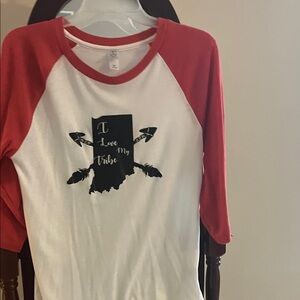 Indiana Alternative women’s  Red and White Raglan Tee